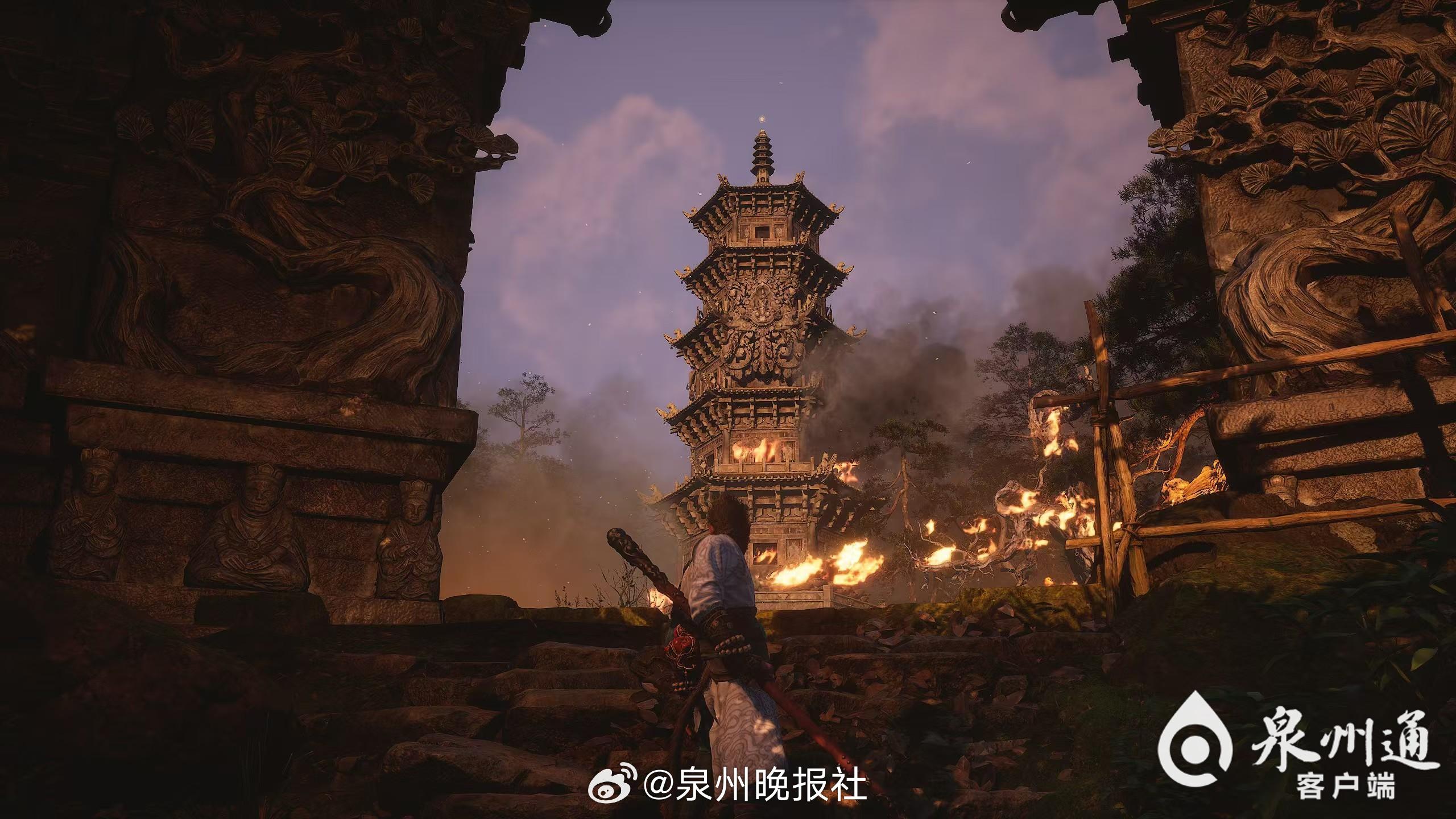 泉州地标现身黑神话,悟空 泉州地标现身黑神话,悟空
